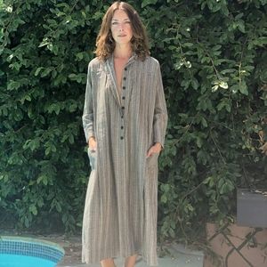 Antique Chore Dress Vintage Tunic Checkered Dress